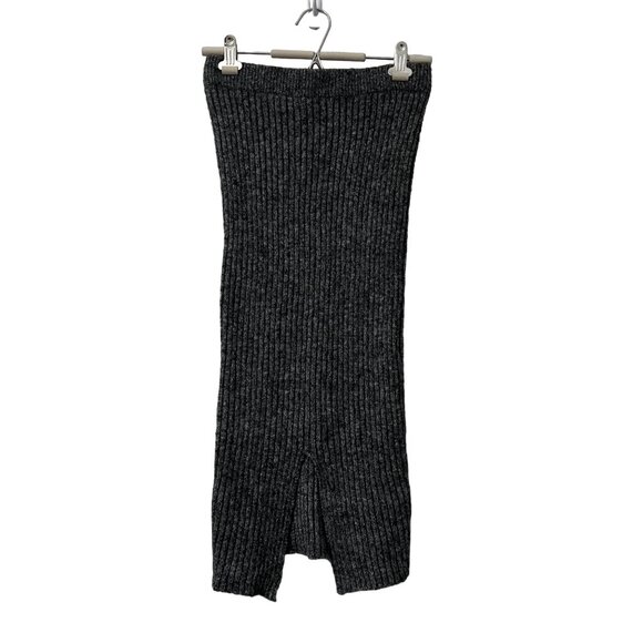 Pieces Womens Fauna Y2K Marled Gray Rib Knit Midi Skirt Size XSmall - Picture 6 of 6
